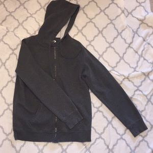 Grey thick zip up hoodie